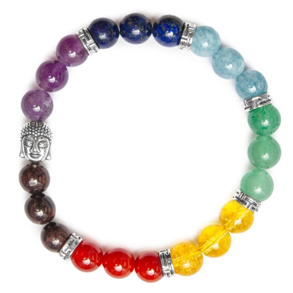 Chakra Bracelet with Buddha - Stretch Yoga Bracelet - Meditation Bracelet - Picture 2 of 3